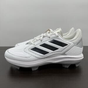 Adizero PureHustle 3 TPU Softball Cleats Adidas White Black Silver IG7137 Sz 8